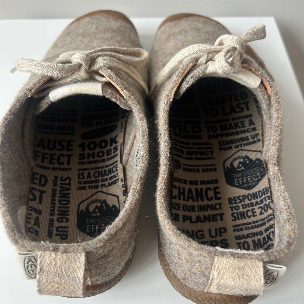 Keen Mosey Derby Mens 8.5 Tan Wool Lace Up‎ Shoes Gorpcore Outdoor Utility Cozy - Picture 6 of 12